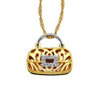 Diamond Pendant in 14k yellow and white gold