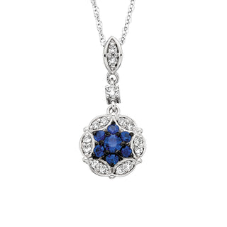 Sapphire Pendant in 14k white gold