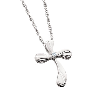 Diamond Cross Pendant in sterling silver