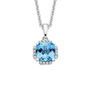 Blue Topaz Pendant in sterling silver