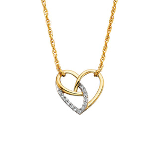 Diamond Heart Pendant in 10k yellow gold