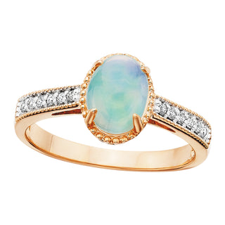 Opal Ring in 10k rose gold