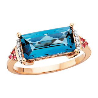 Blue Topaz Bar Ring