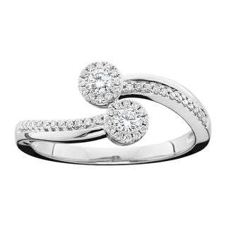 Two Stone Diamond Ring in 14k white gold