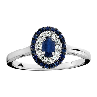 Sapphire Ring in 10k white gold