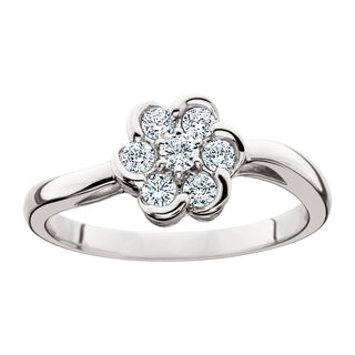 Diamond Swirl Ring in 14k white gold