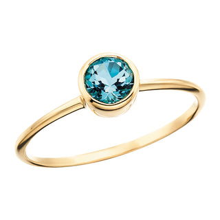 Blue Topaz Round Ring in 10k yellow gold