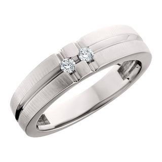 Two Stone Diamond Men's Ring in 14k white gold