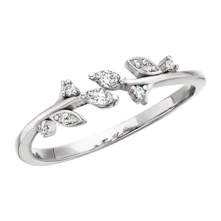 Bloom Vine Ring in 14k white gold with diamonds