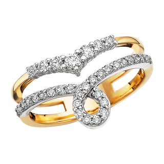 Diamond Stacked Loop Ring in yellow and white gold