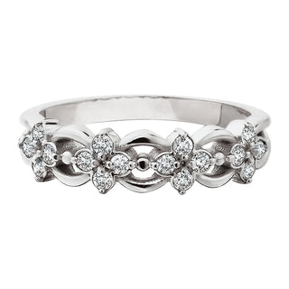 Diamond Floral Ring in 14k white gold