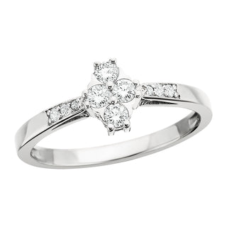 Diamond Star Ring in 14k white gold