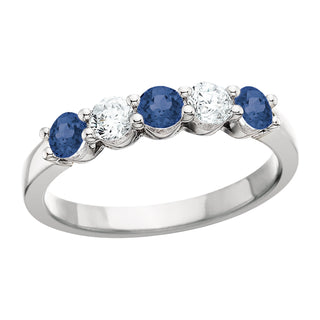 Sapphire and Diamond Ring in 14k white gold