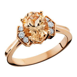 Morganite Ring in 10k rose gold