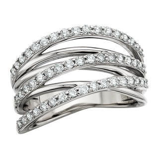 Diamond Ribbon Ring in 14k white gold