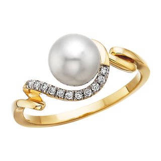 Pearl Freeform Ring in 14k yellow gold