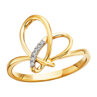 Diamond Heart Ring in 10k yellow gold