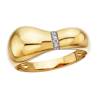 Bold and Diamond Ring in 14k yellow gold