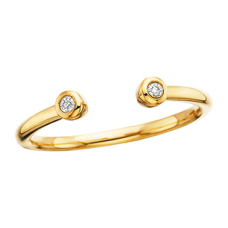 Diamond Cuff Ring in sterling silver