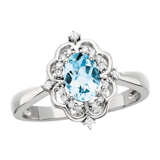 Aquamarine Ring in 14k white gold