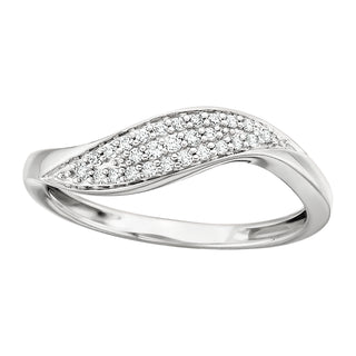 Diamond Pave Wave Ring in 10k white gold