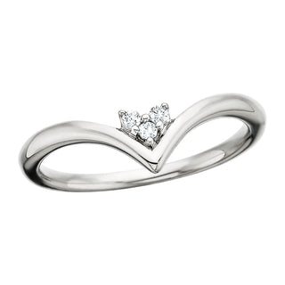 Diamond Chevron Ring in 10k white gold