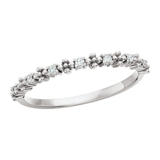 Beaded Stackable Ring with diamonds