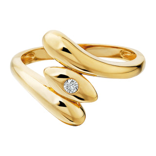 Bold and Diamond Ring in 10k yellow gold