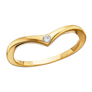Diamond V Ring in 10k yellow gold