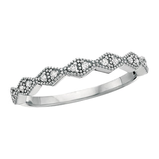 Stackable Diamond Band in 10k white gold