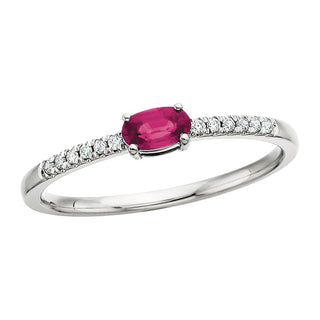 Ruby Ring in 10k white gold