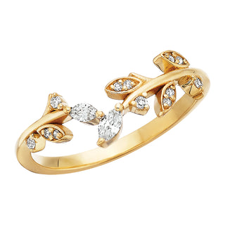 Bloom Vine Ring in 14k yellow gold with diamonds