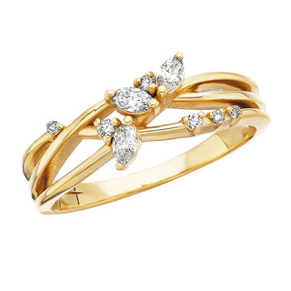 Bloom Marquise Ring in 14k yellow gold with diamonds