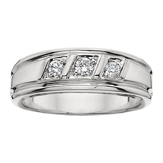 Men's Diamond Wedding Band in 14k white gold