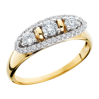 3 Diamond Ring in 14k yellow gold
