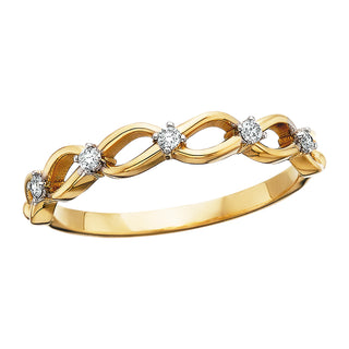 Stackable Diamond Band in 10k yellow gold