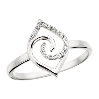 Diamond Navette Ring in 10k white gold