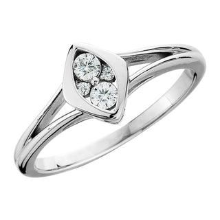 Two Stone Diamond Ring in 10k white gold