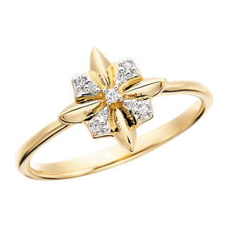 Diamond Star Ring in 10k yellow gold