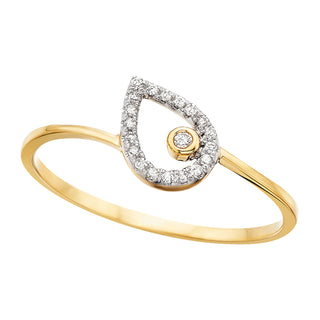 Diamond Pear Ring in 10k yellow gold