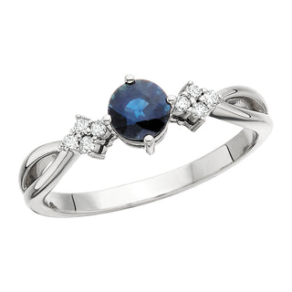 Sapphire Ring in 10k white gold