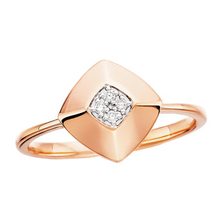 Diamond Shaped Ring in 10k rose gold