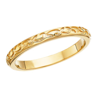 Organic Relief Design Band in 10k yellow gold