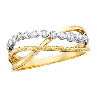 Diamond Bubble Ring in 10k yellow gold