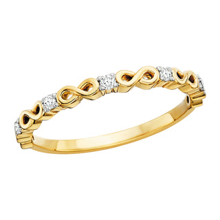 Infinity Stackable Ring in gold with diamonds