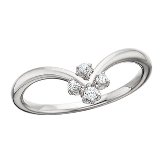 Diamond Chevron Ring in 14k white gold