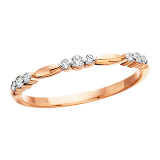 Bubble Stackable Ring in 10k rose gold with diamonds