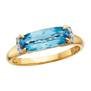 Blue Topaz Ring in 10k yellow gold