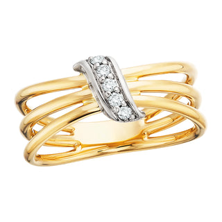 Diamond Embrace Ring in 14k yellow and white gold