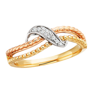 Tri Color Diamond Ring